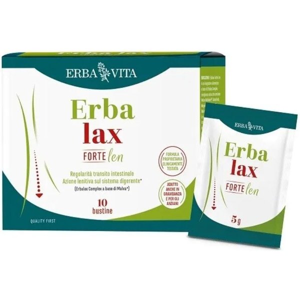 Erba Vita Erbalax - Forte Len Integratore Regolarità Intestinale, 10 Bustine-image