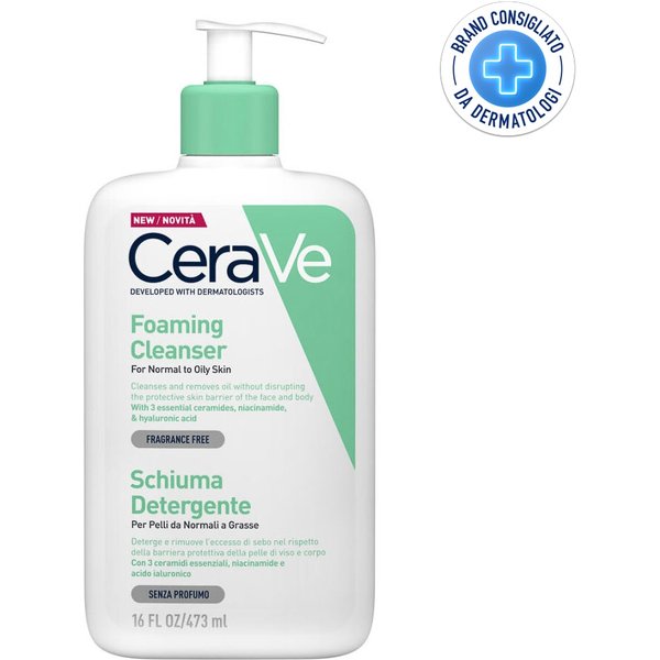 Cerave Schiuma Detergente Viso Pelle Grassa Seboregolatrice, 473Ml-image