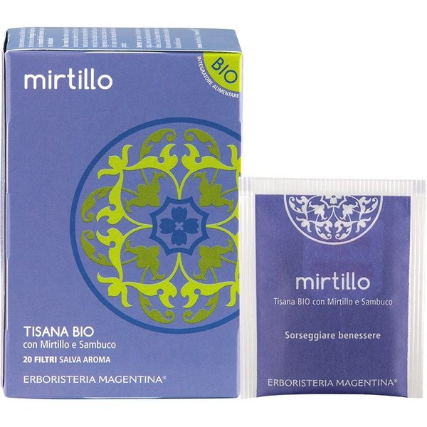 Erboristeria Magentina Tisane Bio - Tisana Mirtillo Antiossidante Vie Urinarie Drenaggio, 20 Filtri-image