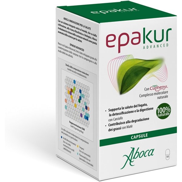Aboca Epakur Advanced Integratore Salute Del Fegato Depurazione E Vie Urinarie, 50 Capsule-image