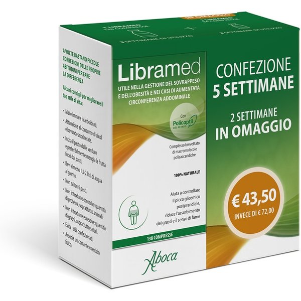 Aboca Libramed Confezione 5 Settimane Dispositivo Medico Controllo Del Picco Glicemico Controllo Del Peso, 222 Compresse-image