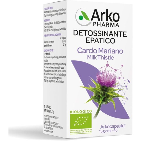 Arkopharma Arkocapsule - Cardo Mariano Integratore Bio, 45 Capsule-image