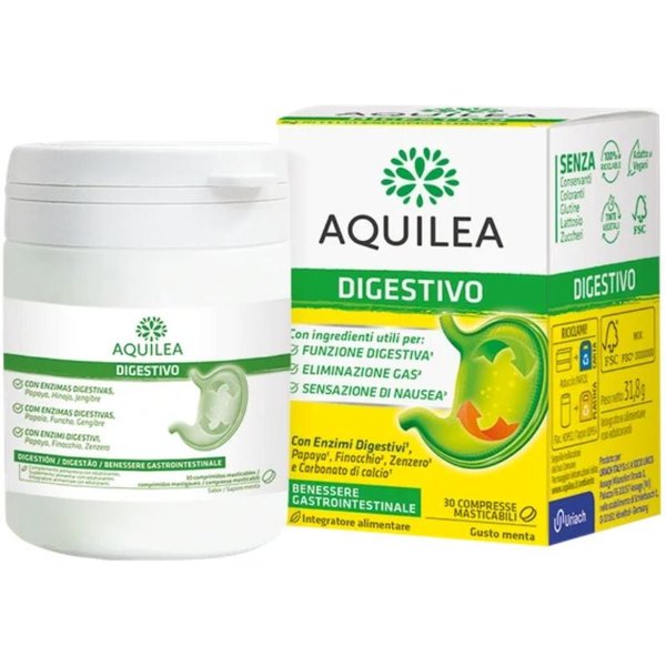 Aquilea Digestivo Integratore Benessere Gastrico, 30 Compresse Masticabili-image