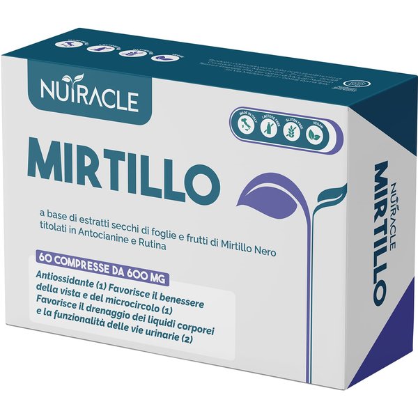 Nutracle Mirtillo Nero 600Mg Integratore Microcircolo Drenaggio E Vie Urinarie, 60 Compresse-image