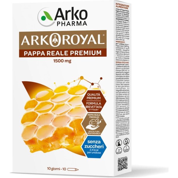Arkopharma Arkoroyal - Integratore Di Pappa Reale Bio 1500Mg, 10 Flaconi-image