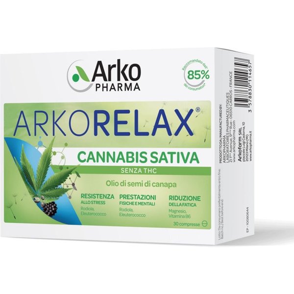 Arkopharma Arkorelax - Cannabis Sativa Integratore Alimentare, 30 Compresse-image