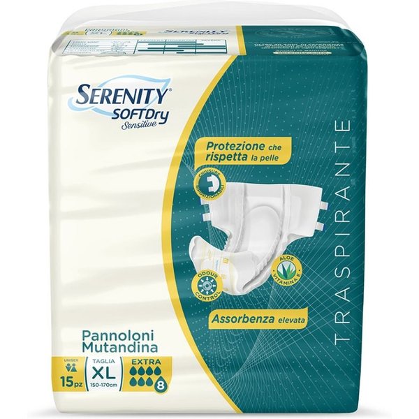 Serenity Soft Dry - Sensitive Extra Pannoloni Mutandina Taglia Xl, 15 Pezzi-image