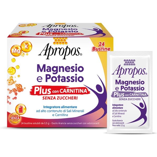 Apropos Magnesio E Potassio Con Carnitina Integratore Alimentare, 24 Bustine-image