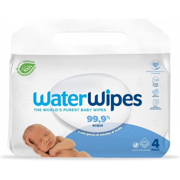 Water Wipes Salviettine Biodegradabili Per Bambini, 4 X 60 Salviettine-image