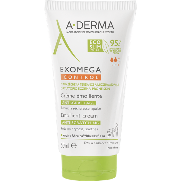 A-Derma Exomega Control - Crema Emolliente Pelle Secca Tendenza Atopica, 50Ml-image