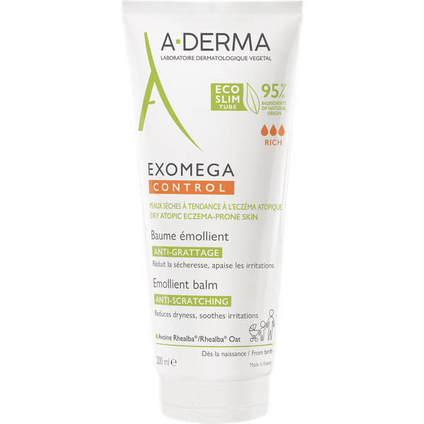 A-Derma Exomega Control - Balsamo Emolliente Anti-Grattage Per Pelle Secca A Tendenza Atopica Prurito, 200Ml-image