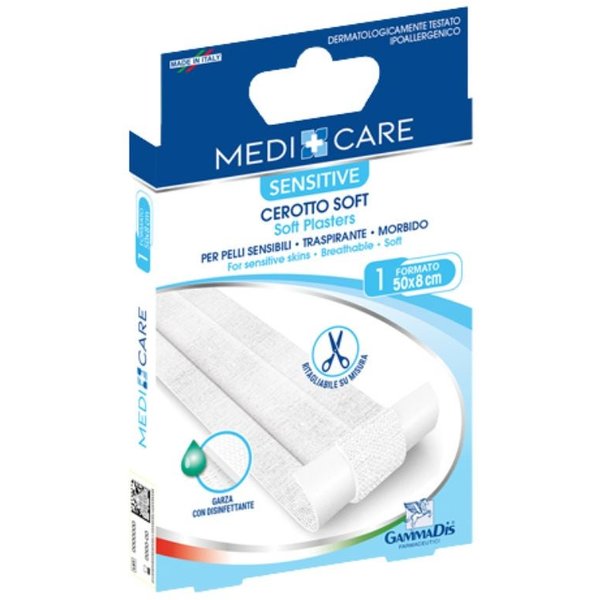 Gammadis Farmaceutici Medicare - Cerotto Soft Sensitive In Striscia Con Garza Antisettica 50 X 8Cm, 1 Pezzo-image
