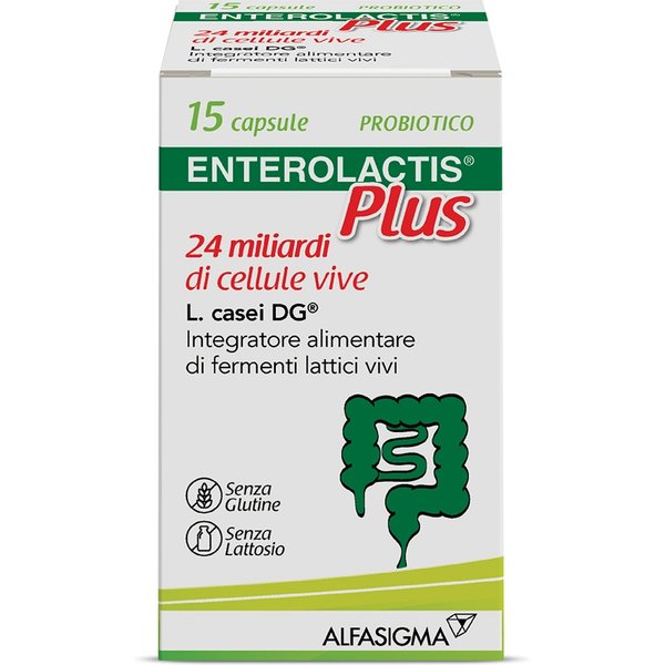Enterolactis Plus Integratore Di Fermenti Lattici Vivi, 15 Capsule-image