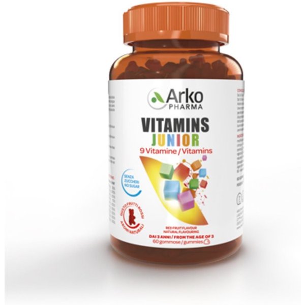 Arkopharma Vitamins Junior 9 Vitamine Gusto Frutti Rossi, 60 Caramelle Gommose-image