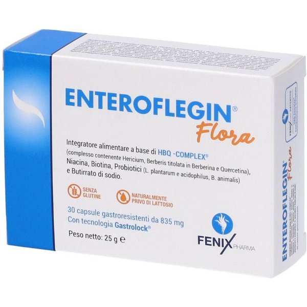 Fenix Pharma Enteroflegin Flora Integratore Equilibrio Intestinale, 30 Capsule-image