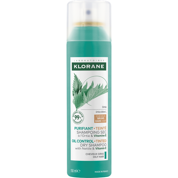 Klorane Ortica - Shampoo Secco All'ortica E Vitamina E Purificante Per Capelli Scuri, 150Ml-image