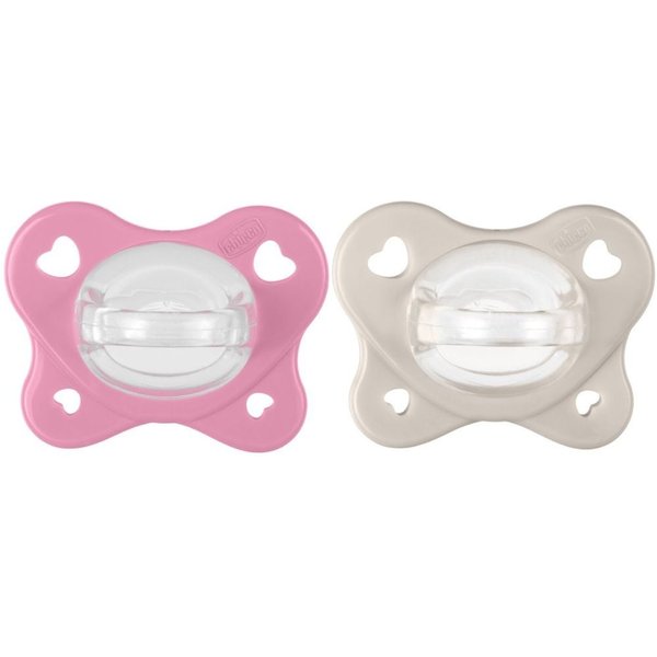 Chicco Physioforma - Dual Soft Succhietto Gommotto 6-16M Rosa, 2 Pezzi-image