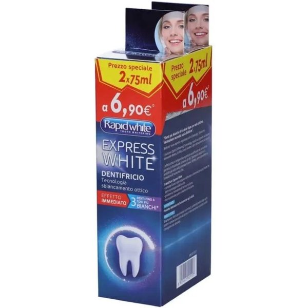 Rapid White Express White Dentifricio Sbiancante, 2 X 75Ml-image