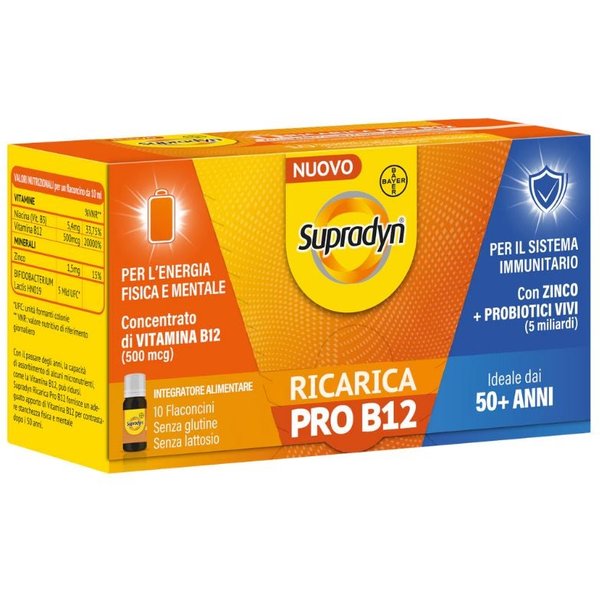 Supradyn Ricarica - Pro B12 Integratore Stanchezza E Affaticamento 50+ Anni, 10 Flaconcini-image