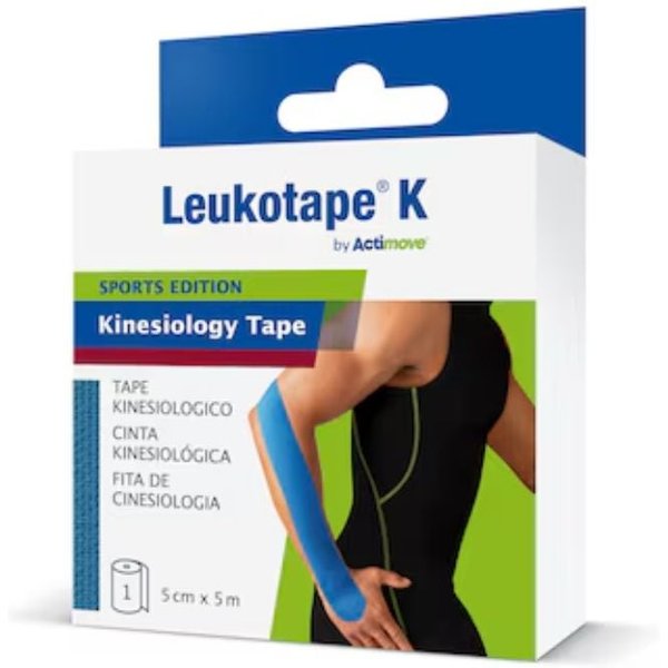 Actimove Leukotape K Tape Kinesiologico 5Cm X 5 M Colore Blu, 1 Pezzo-image