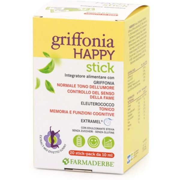 Farmaderbe Griffonia Happy Stick Integratore Tono Dell'umore, 20 Stick-image