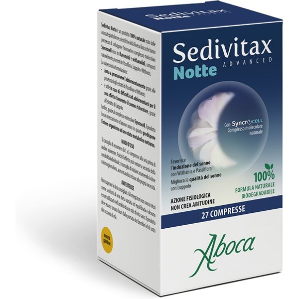 Aboca Sedivitax Notte Advanced Integratore Disturbi Del Sonno Sonno E Serenità, 27 Compresse-image
