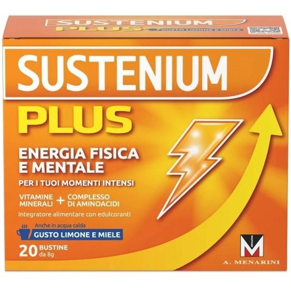 Sustenium Plus Gusto Limone E Miele Integratore Energizzante Con Vitamine Minerali E Aminoacidi, 20 Bustine-image