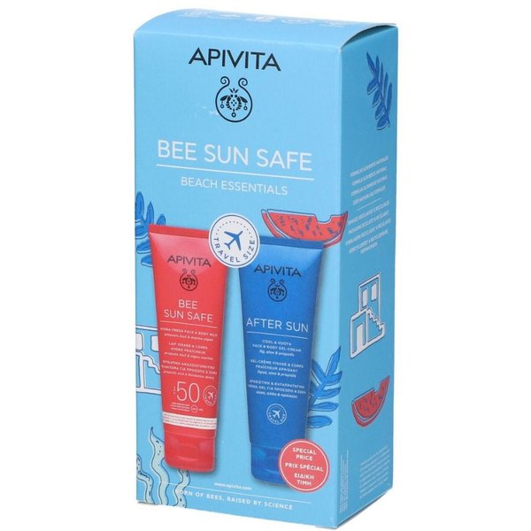 Apivita Bee Sun Safe Beach Essential Kit Hydra Fresh Latte Viso E Corpo SPF50 100Ml + Crema Gel Viso E Corpo Doposole 100Ml-image