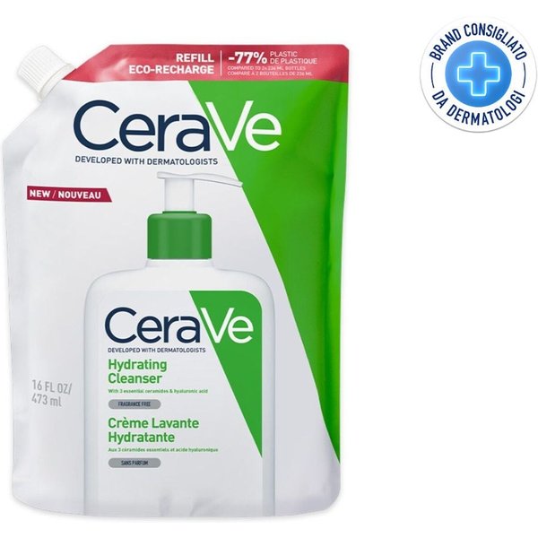 CeraVe Ricarica Detergente Idratante Viso Pelle Da Normale A Secca, 473Ml-image