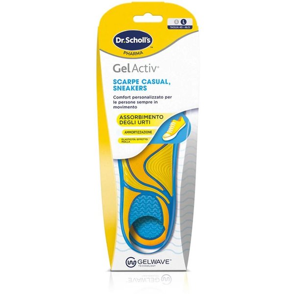 Scholl Gelactiv - Solette Gelactiv Scholl Defaticanti Per Scarpe Casual E Sneakers, 1 Paio Taglia L-image
