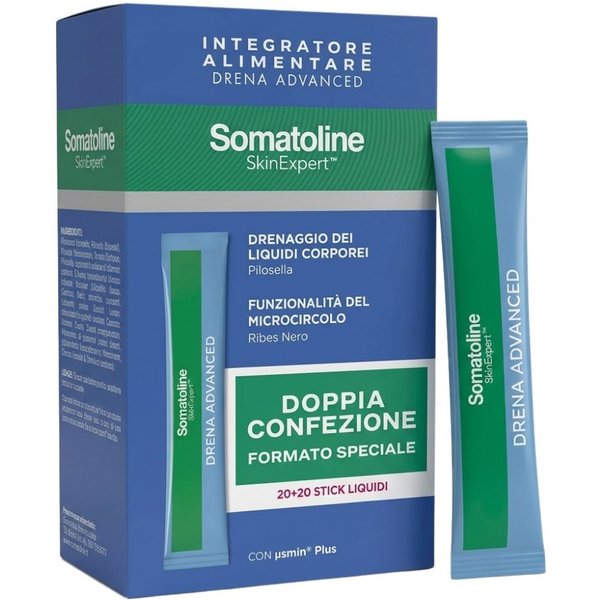 Somatoline Skin Expert Drena Advanced Integratore Alimentare Drenante, 2 X 20 Stick-image