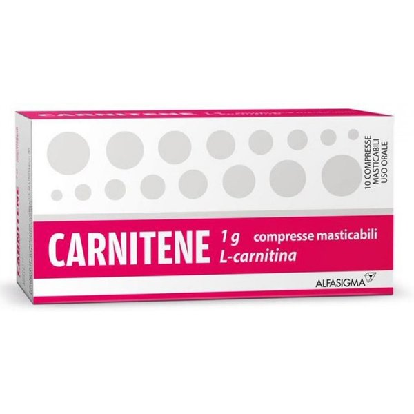 Alfasigma Carnitene 1G L-Carnitina Compresse Masticabili Deficit Primari E Secondari Di Carnitina, 10 Compresse-image