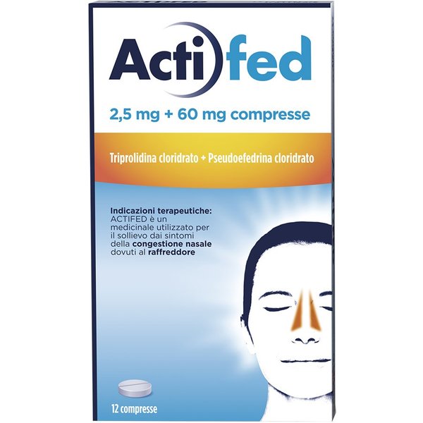 Actifed 2,5 Mg Congestione Nasale E Raffreddore, 12 Compresse-image