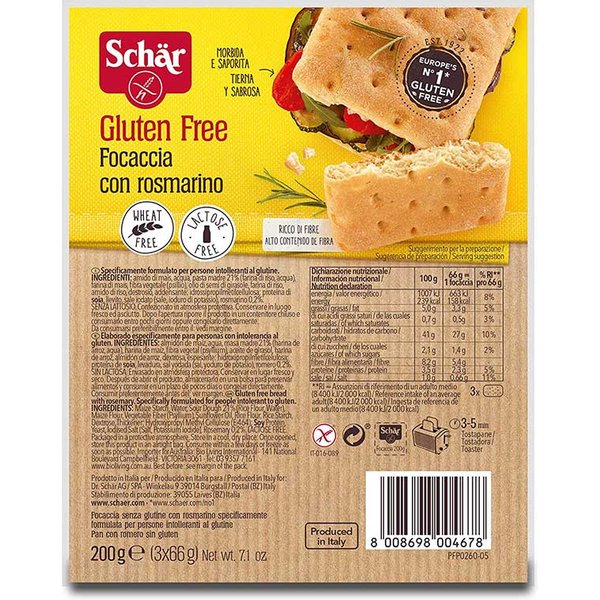 Schar Focaccia Con Rosmarino Senza Glutine, 200G-image