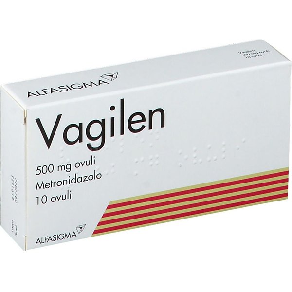 Alfasigma Vagilen Ovuli 500Mg Metronidazolo Trattamento Trichomoniasi Sintomatica Della Donna, 10 Ovuli-image