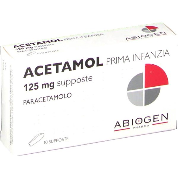 Acetamol Prima Infanzia 125Mg Paracetamolo Sipposte Febbre E Dolore, 10 Supposte-image