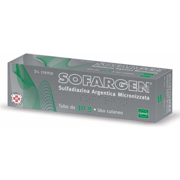 Alfasigma Sofargen 1% Crema Sulfadiazina Argentica Micronizzata Trattamento Antibatterico Locale, 30G-image