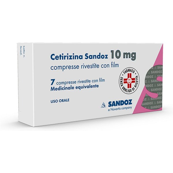 Cetirizina Sand 10Mg Trattamento Sintomi Nasali E Oculari Della Rinite Allergica, 7 Compresse Rivestite-image