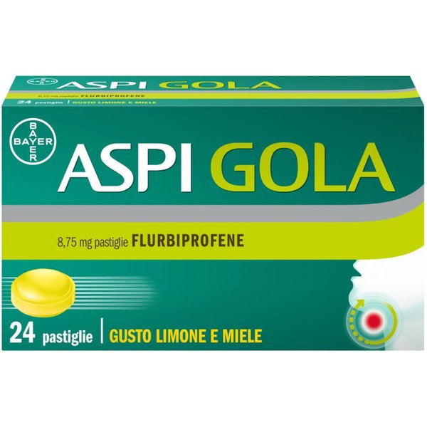 Aspi Gola Caramelle Antinfiammatorio Per Gola Infiammata E Mal Di Gola Gusto Limone Miele, 24 Pastiglie-image