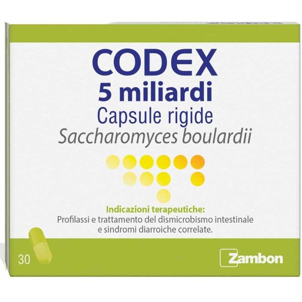 Codex 5 Miliardi Capsule Rigide Saccharomyces Boulardii, 30 Capsule-image