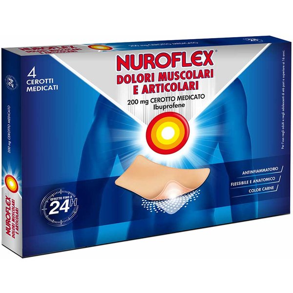 Nuroflex Dolori Muscolari E Articolari Cerotto Medicato 200Mg Ibuprofene, 4 Cerotti-image