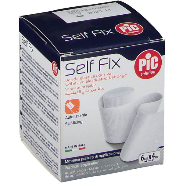Pic Self Fix - Benda Elastica Coesiva Per Il Fissaggio Delle Medicazioni 6 Cm X 4 M, 1 Benda-image