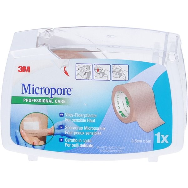 3M Micropore - Cerotto Micropore 3M Tan In Carta Per Le Pelli Delicate, Dispenser Da 2,5 Cm X 5 M-image