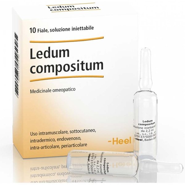 Heel Ledum Compositum - Soluzione Iniettabile Omeopatica Per I Dolori Reumatici, 10 Fiale Da 2,2 Ml-image