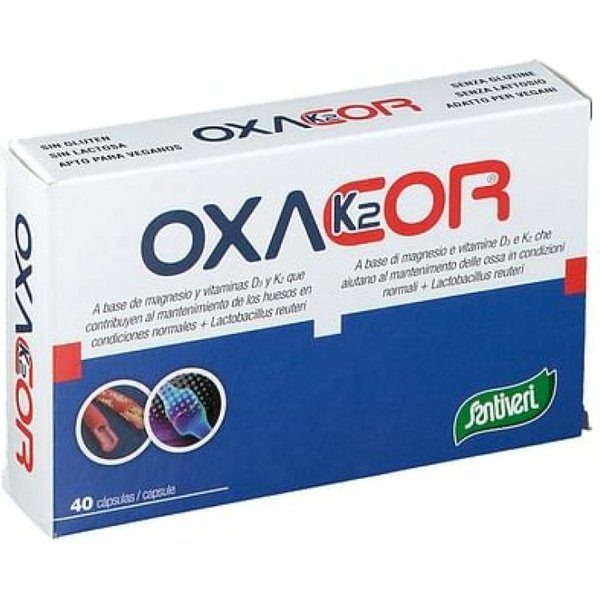 Santiveri Oxacor K2 - Integratore Magnesio Citrato Per Il Supporto Delle Ossa, 40 Capsule-image