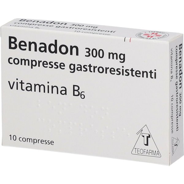 Benadon Compresse Gastroresistenti Da 300 Mg - Vitamina B6 Per Carenze Vitaminiche, 10 Compresse-image