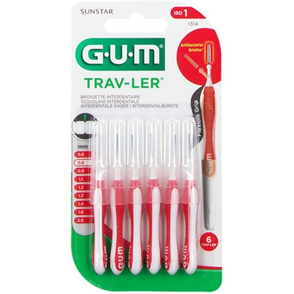 Gum Trav-Ler - 1314Scovolini Interdentali Da 0.8 Mm, 6 Scovolini-image