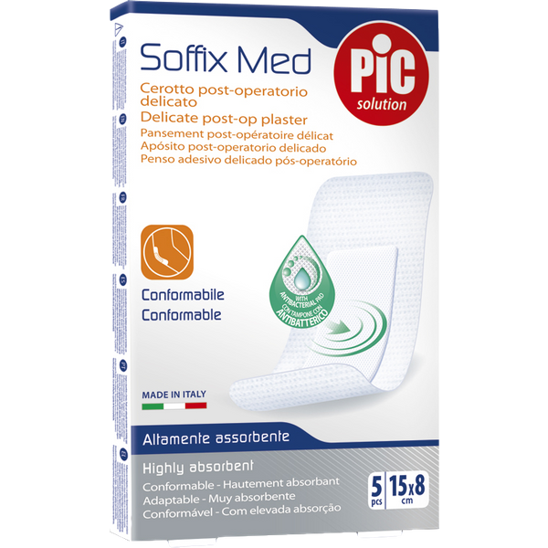 Pic Soffix Med - Cerotto Post-Operatorio Delicato 15X8 Cm, 5 Medicazioni-image