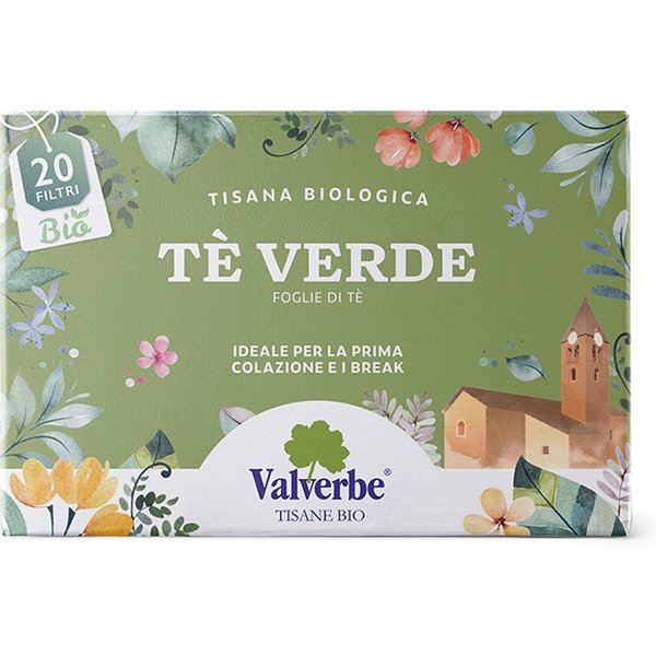 Valverbe Tè Verde Bio - Infuso Di Tè Verde Antiossidante E Depurativo, 20 Filtri Da 30 G-image