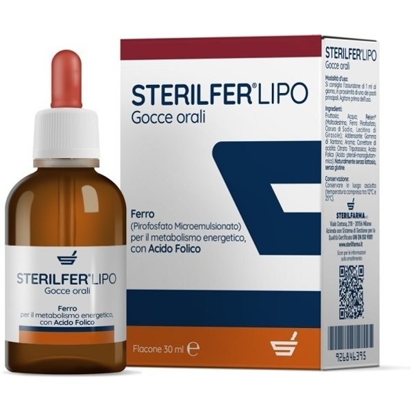 Sterilfarma Sterilfer Lipo - Gocce Integratore Per La Carenza Di Ferro E Acido Folico, 30 Ml-image